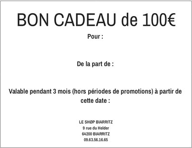CARTES CADEAUX